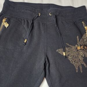 BCBGirls Black Joggers with Gold Studded Butterfly